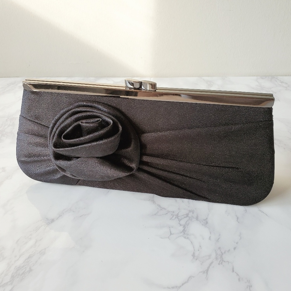 Jessica McClintock Clutch with Fabric Rose